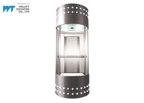 Piatto d'acciaio della costruzione dell'ascensore di progettazione della copertura di vetro panoramica dell'automobile che spruzza con la lampada della decorazione
